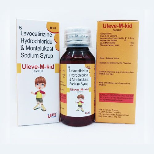 ULEVE-M-KID Levocetirizine Hydrochloride & Montelukast Sodium Syrup